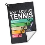 rofiowa Why I Lose at Tennis Polyester and Cotton Blend Printed Sports Towel, Funny Tennis Accessories Gifts for Women Men Her Dad Mom, Ten NIS Lover Birthday Gifts, Father's Day Present