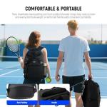 NEEWER Tennis Bag for Men/Women, Hold Up to 2 Rackets, Water Resistant 1000D PU Tennis Ball Pickleball Racquetball Backpack with Shoe Compartment, Side Pocket, Accessories Pockets, Fence Hook, TB02B