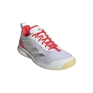 adidas Womens Avaflash Tennis, White/Silver Metallic/Lucid Red, 10.5