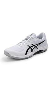 ASICS Men's Game FlyteFoam Tennis Shoes, 10, White/Black