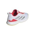 adidas Womens Avaflash Tennis, White/Silver Metallic/Lucid Red, 10.5