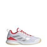 adidas Womens Avaflash Tennis, White/Silver Metallic/Lucid Red, 10.5