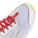 adidas Womens Avaflash Tennis, White/Silver Metallic/Lucid Red, 10.5