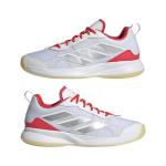 adidas Womens Avaflash Tennis, White/Silver Metallic/Lucid Red, 10.5