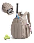 BAGSMART Tennis Bag for Women, Tennis Rackets Backpack with Shoes Compartment, Hanging Gym Backpack for Court, Off-work, Everyday