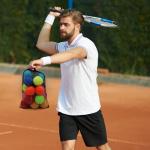 ZHUOKECE Tennis Balls, 18 Pack Training Tennis Balls Practice Balls with Mesh Bag for Easy Transport, Pet Dog Playing Balls, fit for Beginner Training Ball (9 Multi-Color)