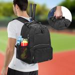 DSLEAF Tennis Backpack for 2 Rackets, Tennis Bag with Separate Ventilated Shoe Space for Tennis/Pickleball/Badminton/Squash Racquet and Accessories