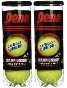 Penn Championship High Altitude Head Tennis Balls – 2 Pack 6 Balls Yellow - USTA & ITF Approved - Official Ball of The United States Tennis Association Leagues - Natural Rubber for consistent Play