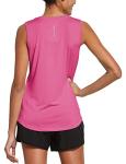 baleaf Women's Workout Tank Tops Sleeveless Exercise Tennis Running Shirts Activewear Fitness Gym Tops Pink M