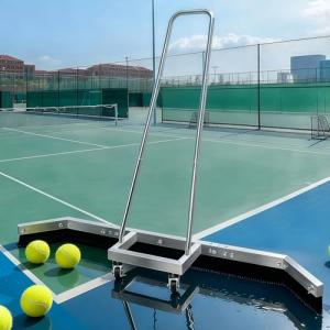 Tennis Court Squeegee Floor squeegee heavy duty concrete floor Squeegee tennis court equipment, Silver Aluminum Frame with Rolling Wheels＋2EAV ,Garage Floor Squeegee Sports Court Maintenance Tool