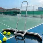 Tennis Court Squeegee Floor squeegee heavy duty concrete floor Squeegee tennis court equipment, Silver Aluminum Frame with Rolling Wheels＋2EAV ,Garage Floor Squeegee Sports Court Maintenance Tool