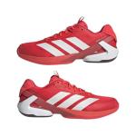 adidas Mens Adizero Ubersonic 5 Tennis, Lucid Red/Zero Metallic/Aurora Ruby, 8.5