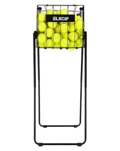 ELKCIP 2-in-1 Portable Pickleball & Tennis Ball Collector - Easily Pick Up Pickleball Retriever Basket Ball Caddy Carrier Picker Hopper with Wheels