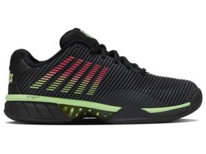 K-Swiss Men's Hypercourt Express 2 Tennis Shoe Tennis Shoe, Black/Soft Neon Green/Neon Lava, 10.5 W