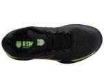 K-Swiss Men's Hypercourt Express 2 Tennis Shoe Tennis Shoe, Black/Soft Neon Green/Neon Lava, 10.5 W