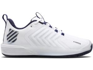 K-Swiss Men's Ultrashot 3 Tennis Shoe, White/Peacoat/Silver, 8.5 M