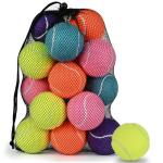 LITIAN 20 Pack Tennis Balls Bulk for Practice and Dog Play – Durable Felt & Natural Rubber Pressureless Tennis Balls with Mesh Bag– Consistent Bounce, All Court Surfaces