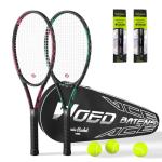 Pro Tennis Racket for Adults, 2 Player 27 inch Speed Tennis Racquet Acceptable for Beginner and Professional with 3 Tennis Balls, 2 Vibration Dampes, 2 Overgrips, Tennis Bag
