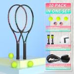 Pro Tennis Racket for Adults, 2 Player 27 inch Speed Tennis Racquet Acceptable for Beginner and Professional with 3 Tennis Balls, 2 Vibration Dampes, 2 Overgrips, Tennis Bag