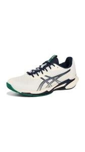 ASICS Men's Solution Speed FlyteFoam 3 Tennis Shoes, 12, Cream/Midnight