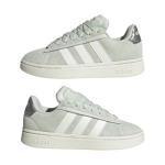 adidas Womens Grand Court Alpha 00s Sportswear, Linen Green/Off White/Silver Metallic, 8