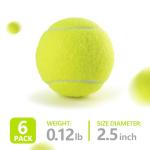 PHOEPET 6-Pack Tennis Balls for Beginner Training Practice- Bulk Dog Balls for Fetch Chew Toys(Neon Yellow)