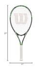 Wilson Tour Slam Adult Recreational Tennis Racket - Grip Size 3 - 4 3/8", Grey/Green