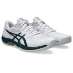 ASICS Men's Game FlyteFoam Tennis Shoes, 12, White/Saxon Green