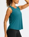 G Gradual Workout Tank Top for Women Sleeveless Athletic Yoga Tops High Neck Quick Dry Running Tennis Sports Shirts for Women(Teal,L)