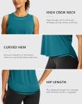 G Gradual Workout Tank Top for Women Sleeveless Athletic Yoga Tops High Neck Quick Dry Running Tennis Sports Shirts for Women(Teal,L)