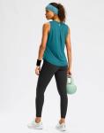 G Gradual Workout Tank Top for Women Sleeveless Athletic Yoga Tops High Neck Quick Dry Running Tennis Sports Shirts for Women(Teal,L)