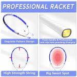 Pro Tennis Racket for Adults, 2 Player 27 inch Speed Tennis Racquet Acceptable for Beginner and Professional with 3 Tennis Balls, 2 Vibration Dampes, 2 Overgrips, Tennis Bag (Blue)