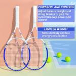 Pro Tennis Racket for Adults, 2 Player 27 inch Speed Tennis Racquet Acceptable for Beginner and Professional with 3 Tennis Balls, 2 Vibration Dampes, 2 Overgrips, Tennis Bag (Blue)