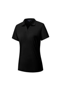 Women's Polo Shirts Short Sleeve Quick Dry UPF 50+ Sun Protection Business Casual Collared Shirt Tennis Golf Shirt Work Tops (BK XL) Black-Xin
