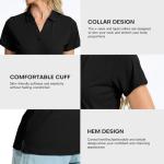 Women's Polo Shirts Short Sleeve Quick Dry UPF 50+ Sun Protection Business Casual Collared Shirt Tennis Golf Shirt Work Tops (BK XL) Black-Xin