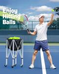 YooKoo Tennis Ball Hopper for 150 Balls, Tennis Ball Basket for Serve Training, Foldable Tennis Ball Cart with Storage Bag, Portable Pickleball Baseball Hopper Basket