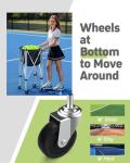 YooKoo Tennis Ball Hopper for 150 Balls, Tennis Ball Basket for Serve Training, Foldable Tennis Ball Cart with Storage Bag, Portable Pickleball Baseball Hopper Basket