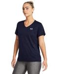 Under Armour Womens Tech Twist Short Sleeve V Neck, (410) Midnight Navy / / White, Medium