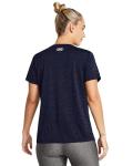 Under Armour Womens Tech Twist Short Sleeve V Neck, (410) Midnight Navy / / White, Medium