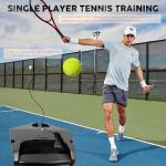 JIAOLUOLI Premium Tennis Trainer Rebound with Heavy Base, Portable Solo Tennis Rebounder Set with 3 Highly Elastic String Balls, Practice Equipment for Adult Kids and Beginners