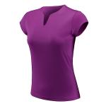 ANIVIVO Tennis Shirts for Women Short Sleeves, Solid Golf T Shirts V-Neck Running Pickleball Clothes(Darkpurple,S)