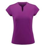 ANIVIVO Tennis Shirts for Women Short Sleeves, Solid Golf T Shirts V-Neck Running Pickleball Clothes(Darkpurple,S)