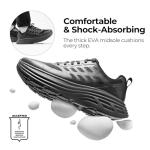 NORTIV 8 Men's Walking Running Tennis Cushioning Shoes ActiveFloat Non Slip Athletic Gym Workout Jogging Comfortable Sneakers,Size 12,All Black,SNWS245M