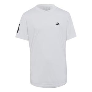 adidas Boys Club Tennis 3-Stripes T-Shirt, White, XX-Small