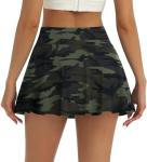 LouKeith Womens Tennis Skirt High Waisted Pleated Golf Skirts Mini Casual Workout Athletic Skorts with Pockets Camo M
