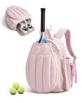 BAGSMART Tennis Bag for Women, Tennis Rackets Backpack with Shoes Compartment, Hanging Gym Backpack for Court, Off-work, Everyday