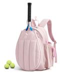BAGSMART Tennis Bag for Women, Tennis Rackets Backpack with Shoes Compartment, Hanging Gym Backpack for Court, Off-work, Everyday