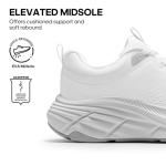 NORTIV 8 Women's Walking Shoes Cushion Comfortable ActiveBreeze Running Tennis Shoes Non-Slip Workout Gym Sports Athletic Breathable Fashion Sneakers,Size 7.5,White,SNWS248W