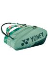 Yonex Pro Racquet Bag 12, Multi-Compartment 12-Racket Tennis Gear Travel Pack, Backpack Carry Straps/Grab Handle, Olive Green