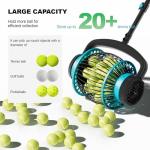 Lnmuzm Tennis Ball Collector Roller, No Bending Over Quick Rolling Picker. 2 Ways to get The Ball,Telescopic Tennis Ball Picker for 1.5"-3" Tennis/Golf/Pickleballs, Up to 40 Tennis Balls